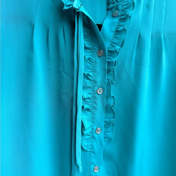 4/$25‎ • Vintage Style Rite Pleated Ruffle Blouse - Picture 2 of 2
